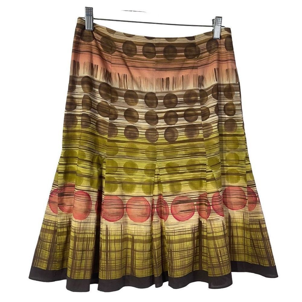 Talbots Women'sย Vintage Multicolor A-line pleated ruffleโSkirtโSizeโPetiteโ6